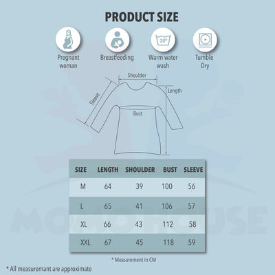 Maternity Blouse Breastfeeding Long Sleeve Side Opening Feeding Nursing Blouse Pregnant (MBLS)