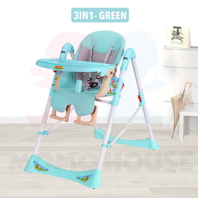 3 in 1 Foldable Dining High Chair Adjustable Baby Kids Safety High Dining Chair With Safety Belt Kerusi Bayi & Kanak Kan