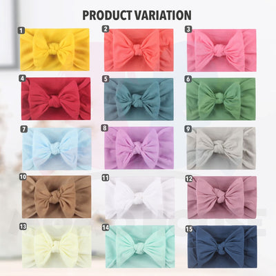 Baby Headband Cute Ribbon Newborn Baby Girls Elastic Hair Bands Soft Nylon Hair Accessories