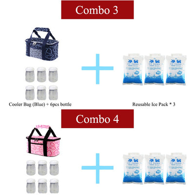 Reusable Ice Pack For Breastmilk Cooler Storage Bag - Combo