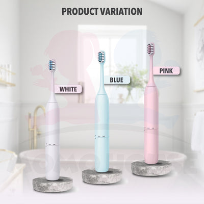 Sonic Electric Toothbrush Good For Cleansing Braces & Teeth Berus Gigi Battery IPX7 Waterproof More Vibration