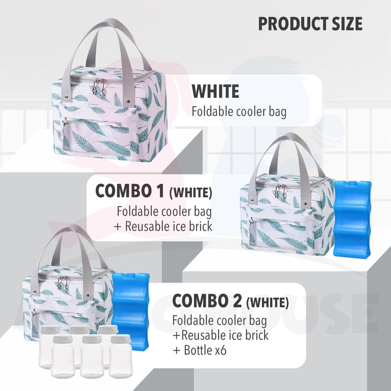 Premium Foldable Cooler Bag For Breastmilk Storage Bag Bottle Feeding Breast Pump Thermal Cooler Lunch Bag