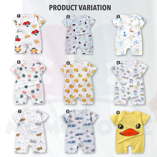 Newborn Baby Romper Jumpsuit Short Sleeve With Cute Cartoon Design Baju Bayi Romper ( MYB043 )