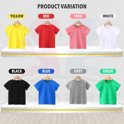 Kids T-shirt Kid s T Shirt Cotton Shirts Plain T Shirt Colour Tops Unisex Short Sleeve Tshirt Kosong Budak (MYB056)