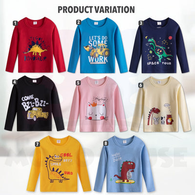 Newborn Long Sleeve Baby Boy Girl Unisex Long Sleeve Shirt With Cartoon Baju Comel Lengan Panjang Bayi ( MYB047 )