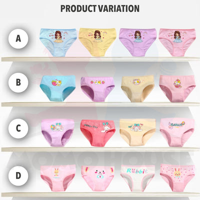 4pcs/set Baby Girl Underwear Cotton Soft Kids Girl Cotton Underwear Panties Seluar Dalam Budak Perempuan