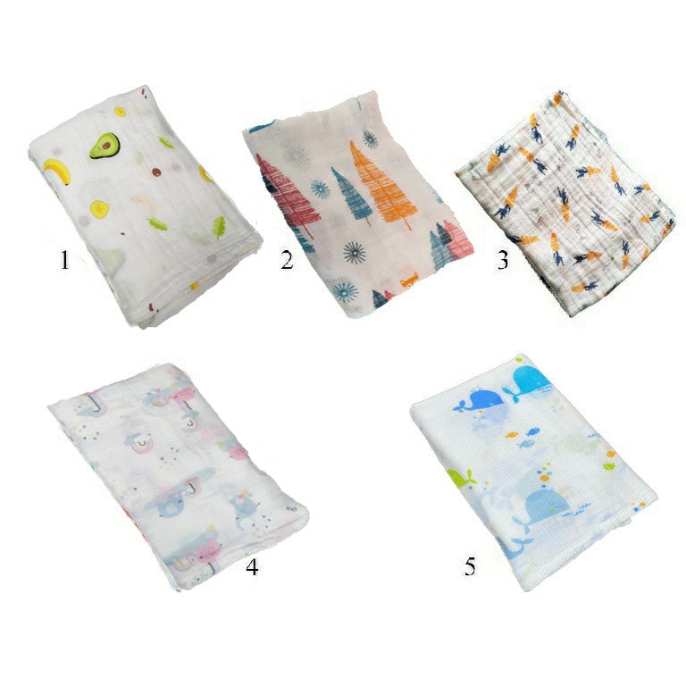 Newborn Baby Muslin Swaddle Soft Blanket Kain Bedung Kain Selimut Napkin Lampin