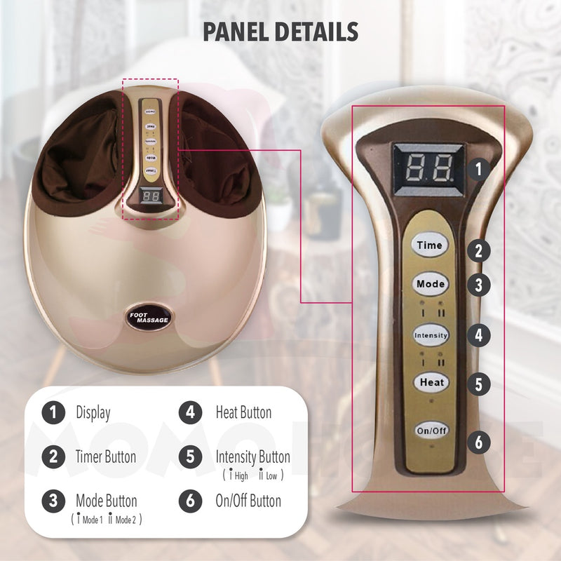 Foot Massage 4D Kneading Air Pressure Electric Machine With Heat & Intense Adjustable Soothing Compression Foot Massage