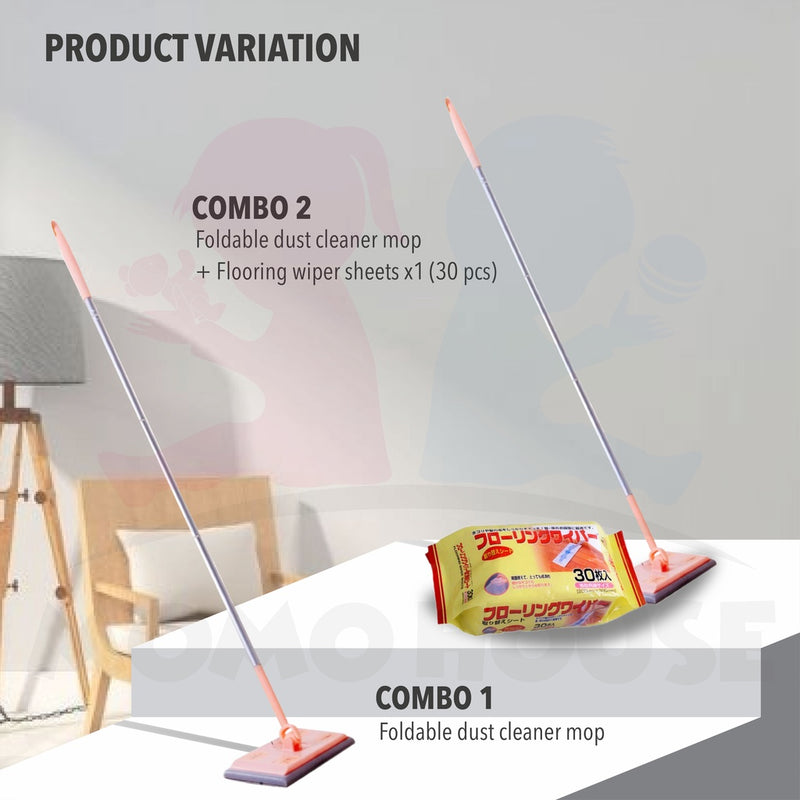 Electrostatic Dust Removal Paper Flat Mop 360 Degrees Rotatable Mop Wet Cleaning Tissue Antibacterial Mop Lantai