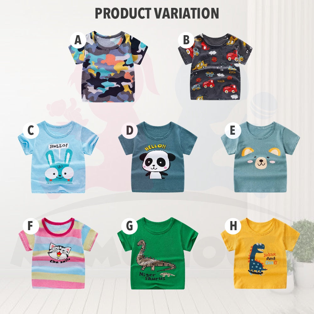 Kids Clothing Children's Cotton Short-Sleeved T-Shirt Tee Tops Casual Baju Kanak Budak (MYB054)