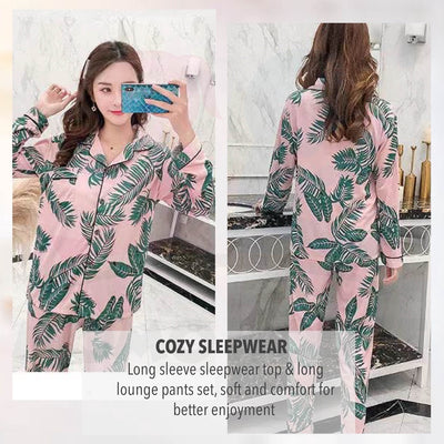 Cute Loose Women Pyjamas 100% Cotton Long Sleeve Nightwear Baju Tidur ( WP001 )