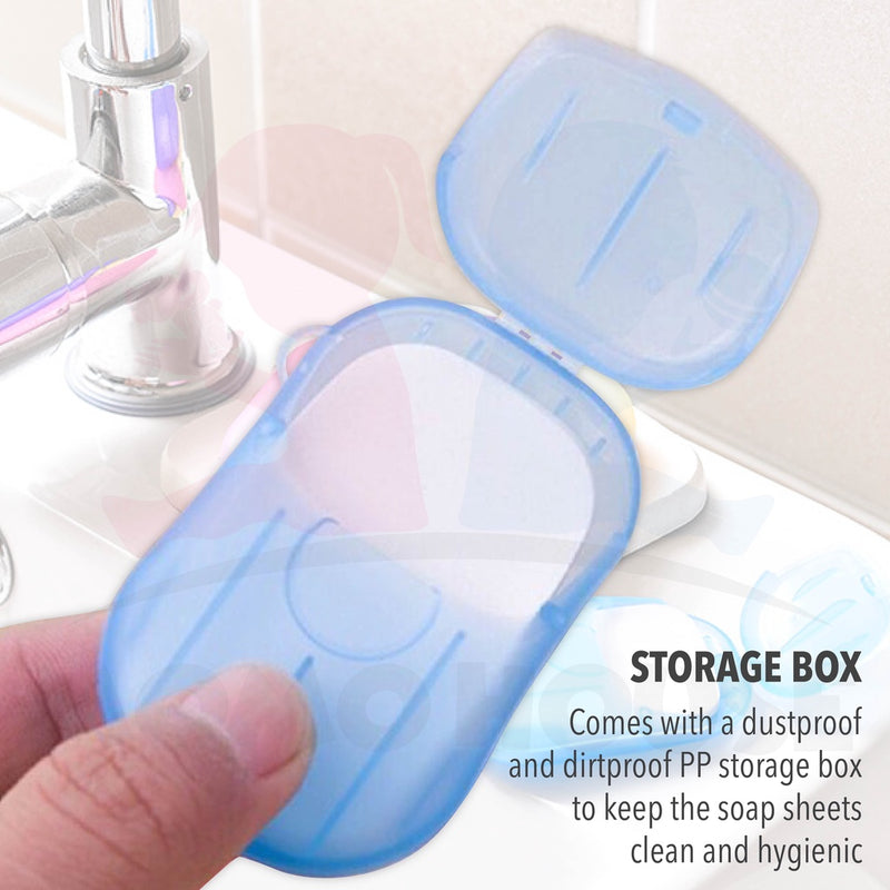 20Pcs Portable Disposable Paper Sheet With Casing Hand Soap Scented Hand Wash Clean Anti Virus Sabun Cuci Tangan Kerta