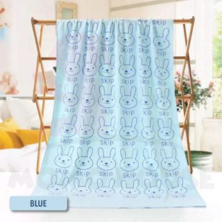 Absorbent Towel Cute Rabbit Design Multifunction Infant Baby Bath Towel Tuala Bayi (25x50cm)