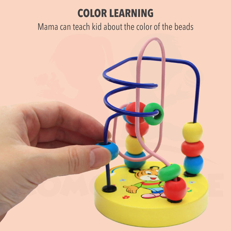 Toddler Early Learning 2 Lines Wooden Bead Maze - Montessori Toys