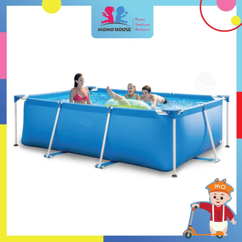 (L)300x(W)200x(H)66cm Rectangular Frame Pool Large Capacity Swimming Pool Bingkai Keluli