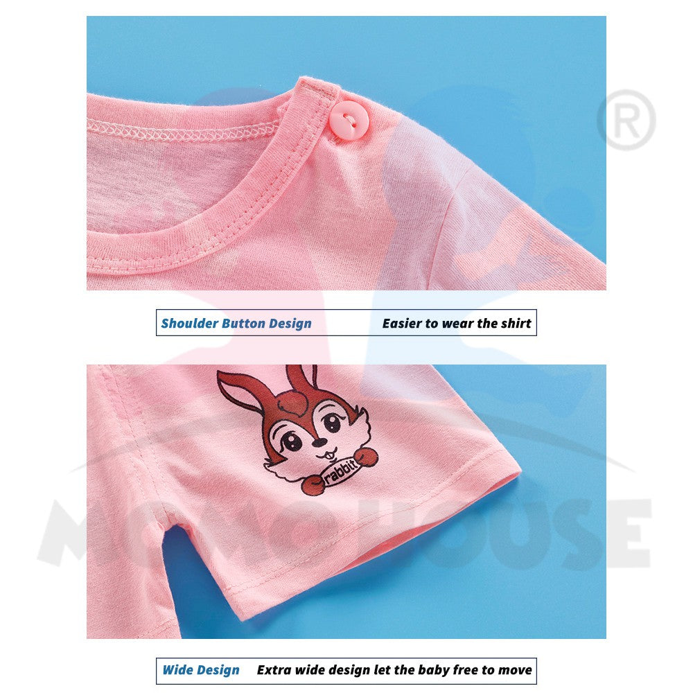 Newborn Baby T shirt Short Sleeve Set Baby Kids Clothing (BM002)