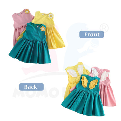 Princess Baby Girl Dress Toddler Dress 3D Wings Summer Dotted Sleeveless Baby Dress