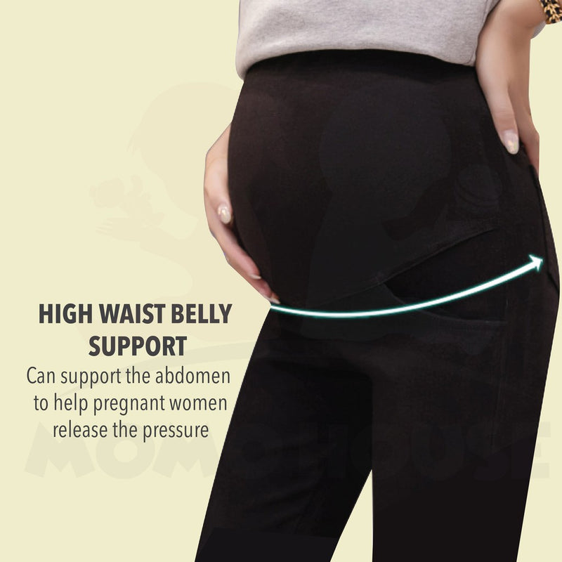 Pregnancy Pant Maternity Skinny Pa With Side Pocket High Waist Pants Comfortable Ankle Pants Seluar Mengandung (MPLP)