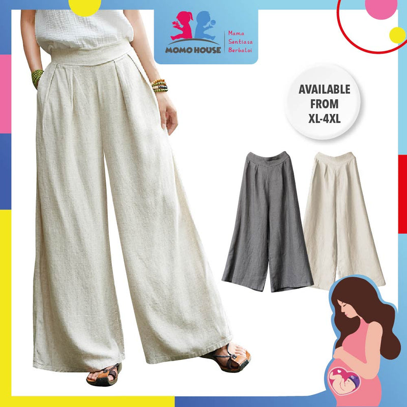 Maternity Pants Wide Leg Bottom Pants Stretchable Soft Maternity Pants Seluar Mengandung Muslimah Panjang (MP001)