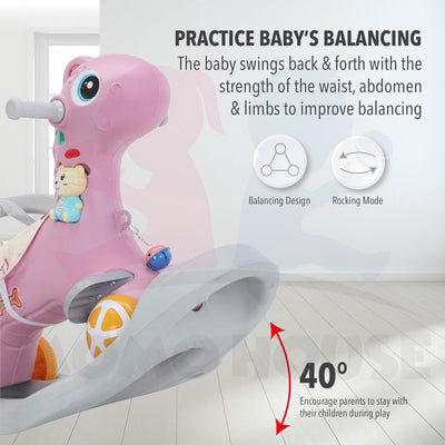 2 In 1 Kids Rocking Horse Rider Push Car Multifunctional Pony Musical Toys Kuda Goyang Mainan Budak