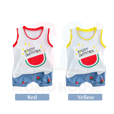 Newborn Baby Boy Clothing Sleeveless T Shirt Set (BM023)