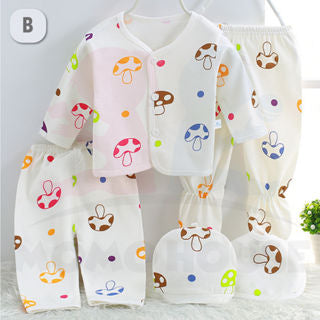 5 PCS Baju Baby Set Newborn Baby Lengkap Baby Clothes Set Newborn Baby Girl Clothes Set Newborn Baby Boy