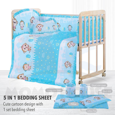 Multi Functional Double Layer Wooden Baby Cot with Mosquito Stand & Net Katil Bayi Dgn Kelambu