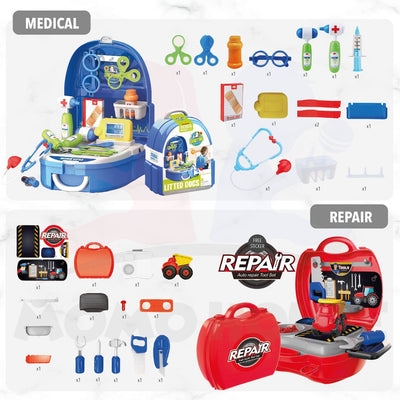 (10 Designs) Pretend Play Kids Toy Box Dream the Suitcase Tools Set