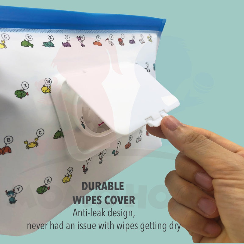 Portable Baby Kids Cartoon Baby Wipes Bag Reusable Wipes Cover Container