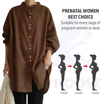 Maternity Muslimah Maternity Blouse Button Up Long Sleeve Baju Mengandung Muslimah Blouse (MBM004)