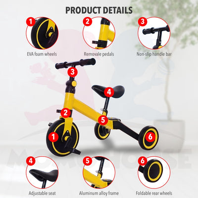 Children's Multifunction Tricycle 3-in-1 mode Children Scooter Balance Car/ Cycling mode and Sliding mode 3 Wheels