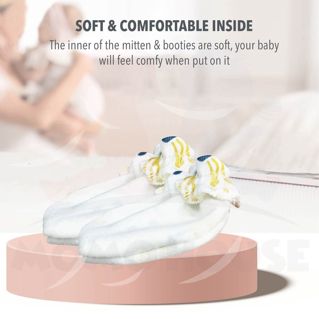 Newborn Infant Baby Mitten Booties Set Bayi Sarung Tangan Dan Kaki