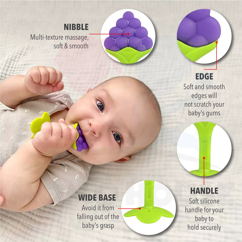 Soft Cute 3D Fruits Baby Teether Stick Batang stick bentuk buah-buahan