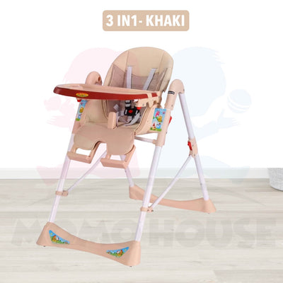 3 in 1 Foldable Dining High Chair Adjustable Baby Kids Safety High Dining Chair With Safety Belt Kerusi Bayi & Kanak Kan