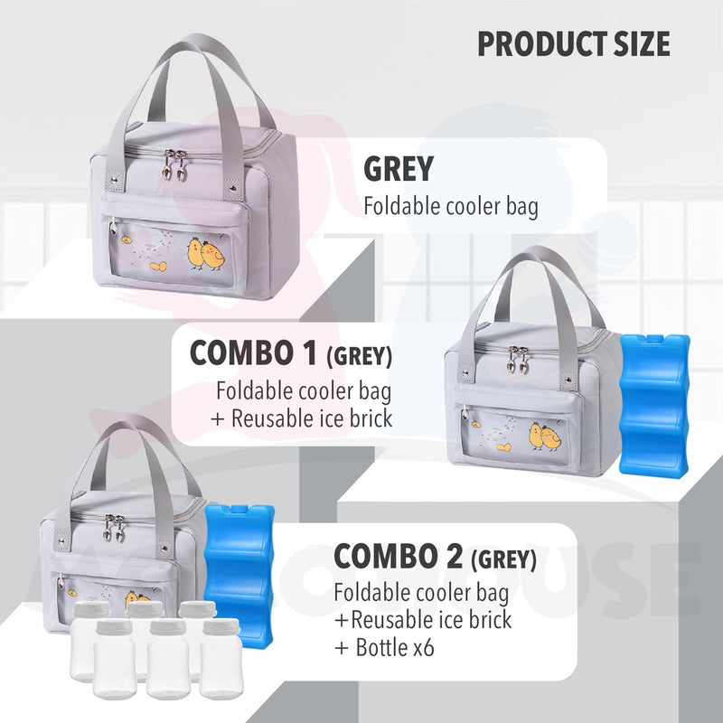 Premium Foldable Cooler Bag For Breastmilk Storage Bag Bottle Feeding Breast Pump Thermal Cooler Lunch Bag