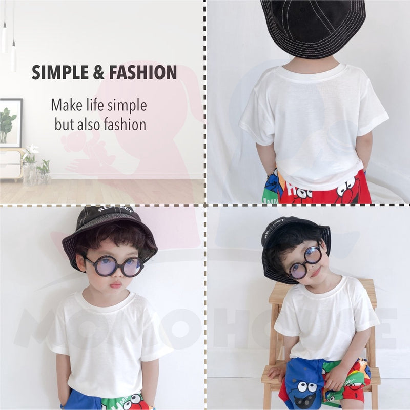 Kids T-shirt Kid s T Shirt Cotton Shirts Plain T Shirt Colour Tops Unisex Short Sleeve Tshirt Kosong Budak (MYB056)