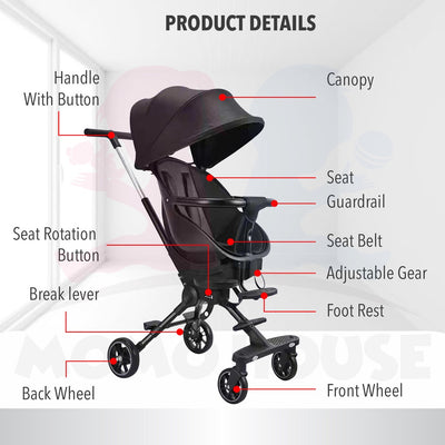 Baby Magic Stroller 360 Rotating Kids Stroller Two Way Foldable Magic Strollers 2 Way Budak Stroler Lipat