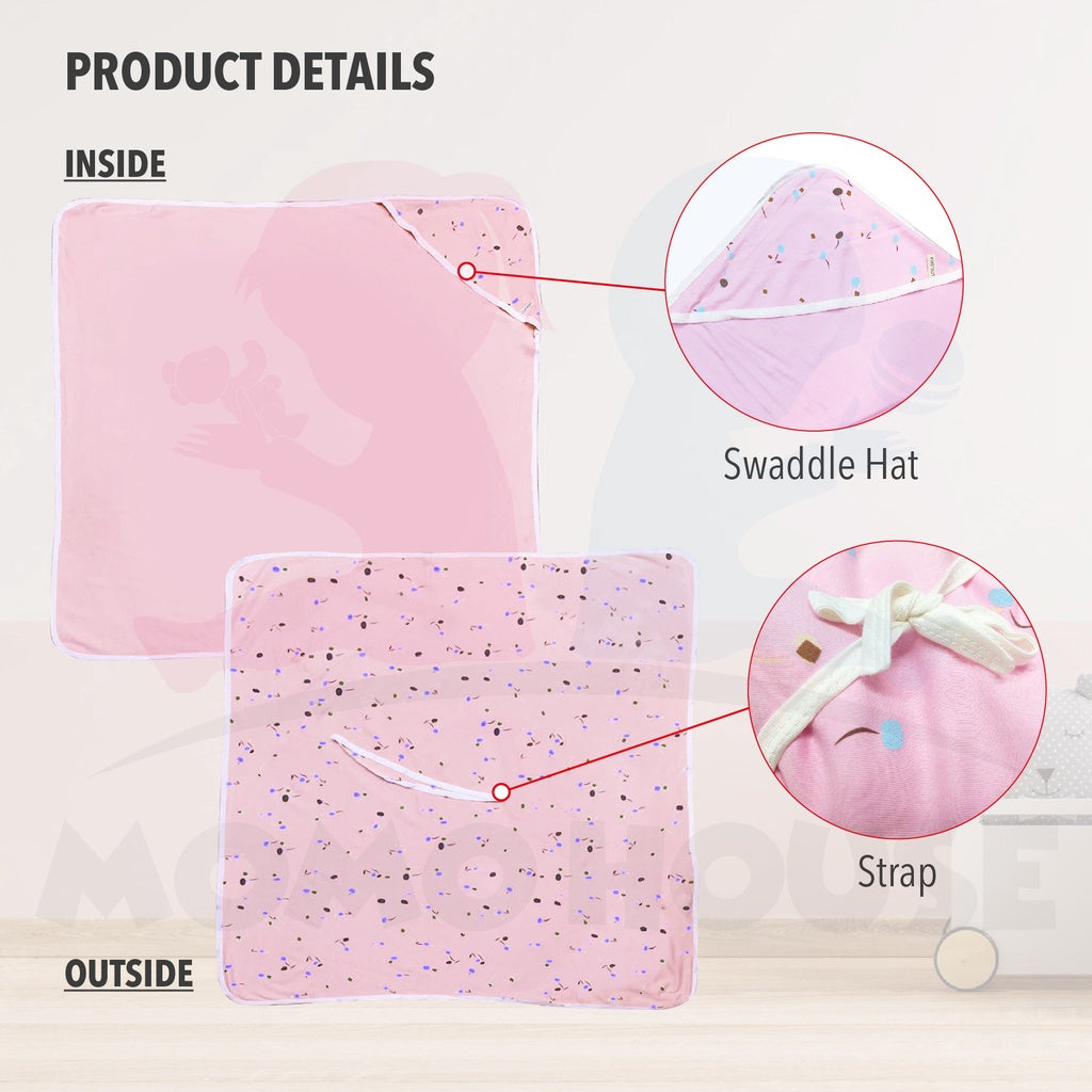 Baby Swaddle Newborn Hooded Wrap Cotton Swaddle Blanket Baby Bedung Bayi Kain Selimut Muslin Swaddle
