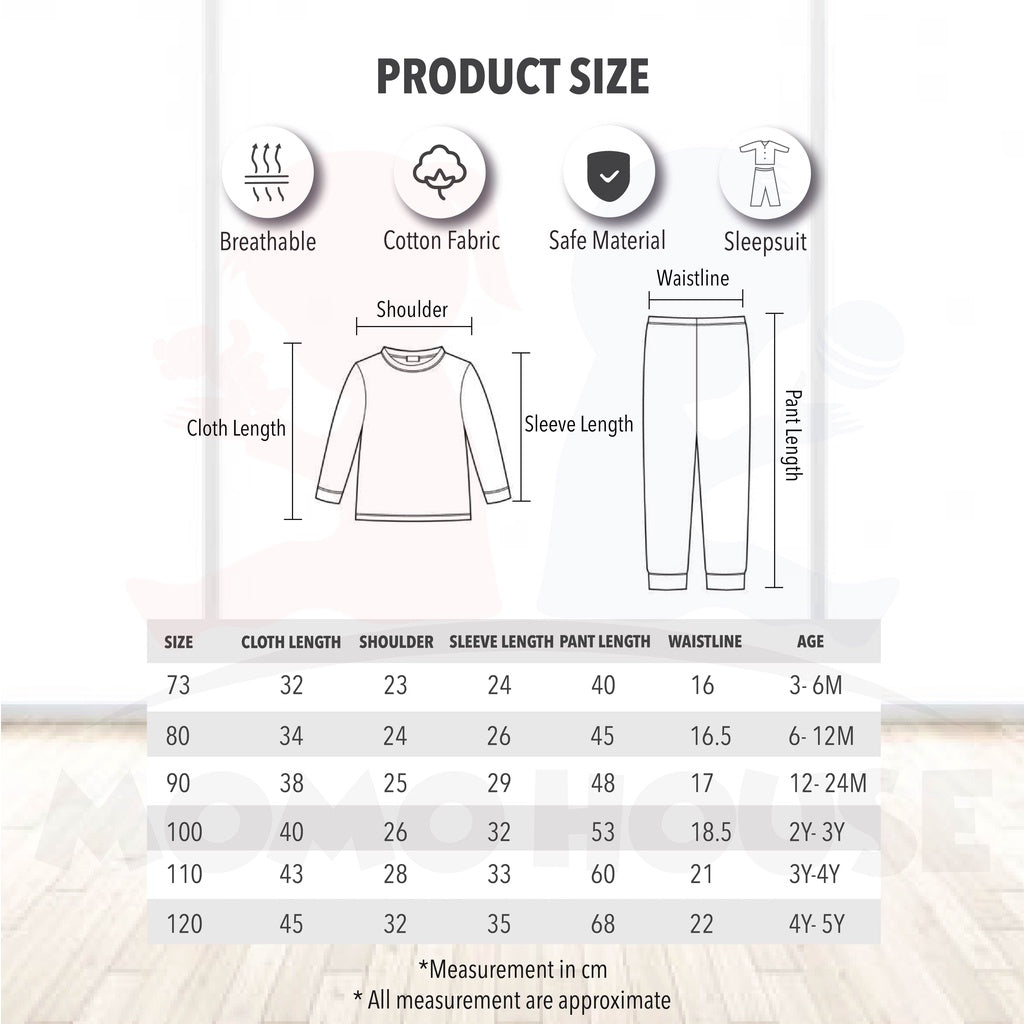 Newborn Pyjamas Baby Sleepsuit Long Sleeve Set (BM003)