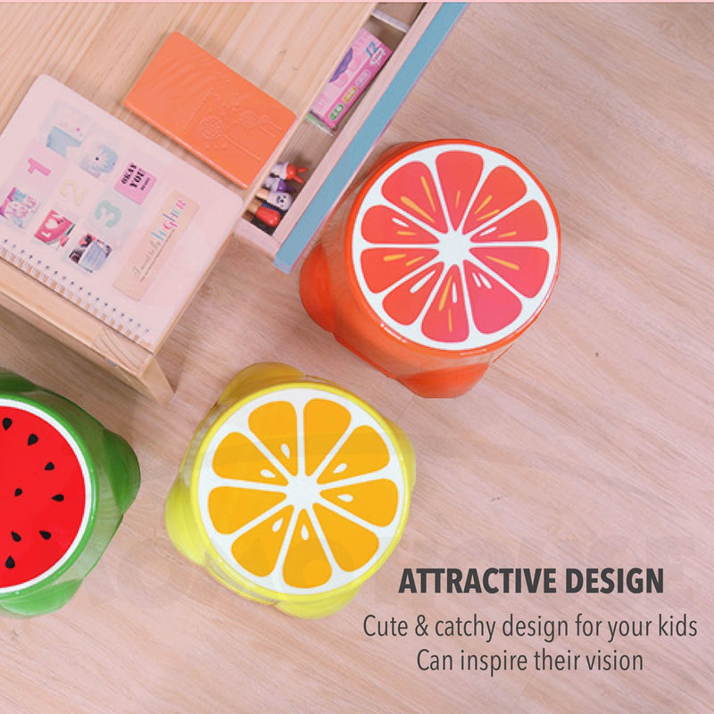 Round Fruit Design Kids Mini Chair Plastic Cartoon Stool Children Plastic Chair Cartoon Children Bangku Kanak-Kanak