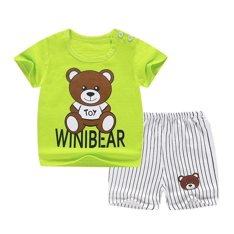 Newborn Baby T shirt Short Sleeve Set Baby Kids Clothing (BM002)