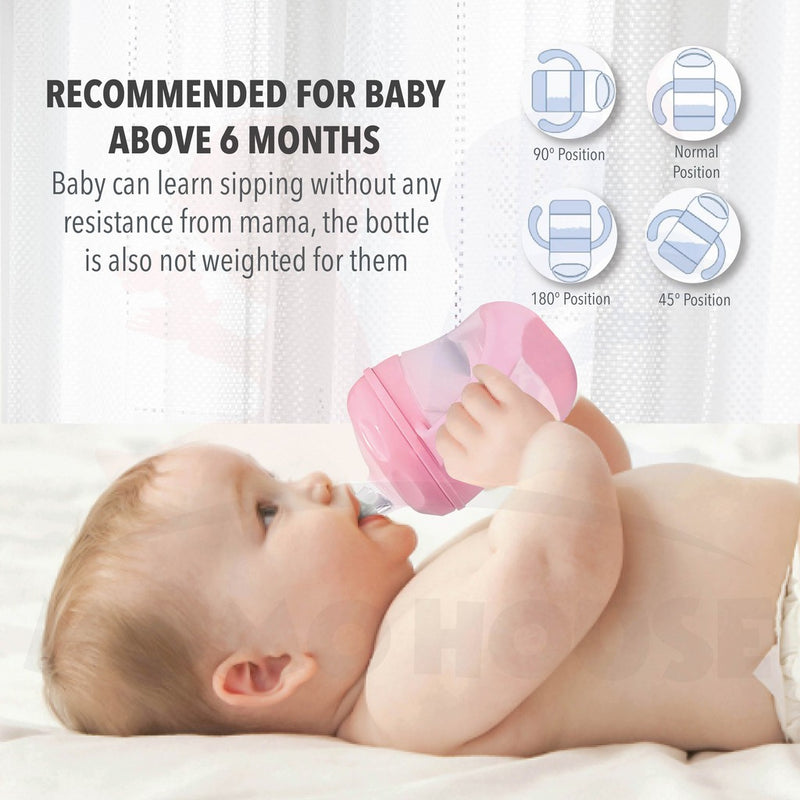 Baby Water Bottle Learning Cup Non-spill Training Cup Leak-Proof Fee Handle Bottle 160ml