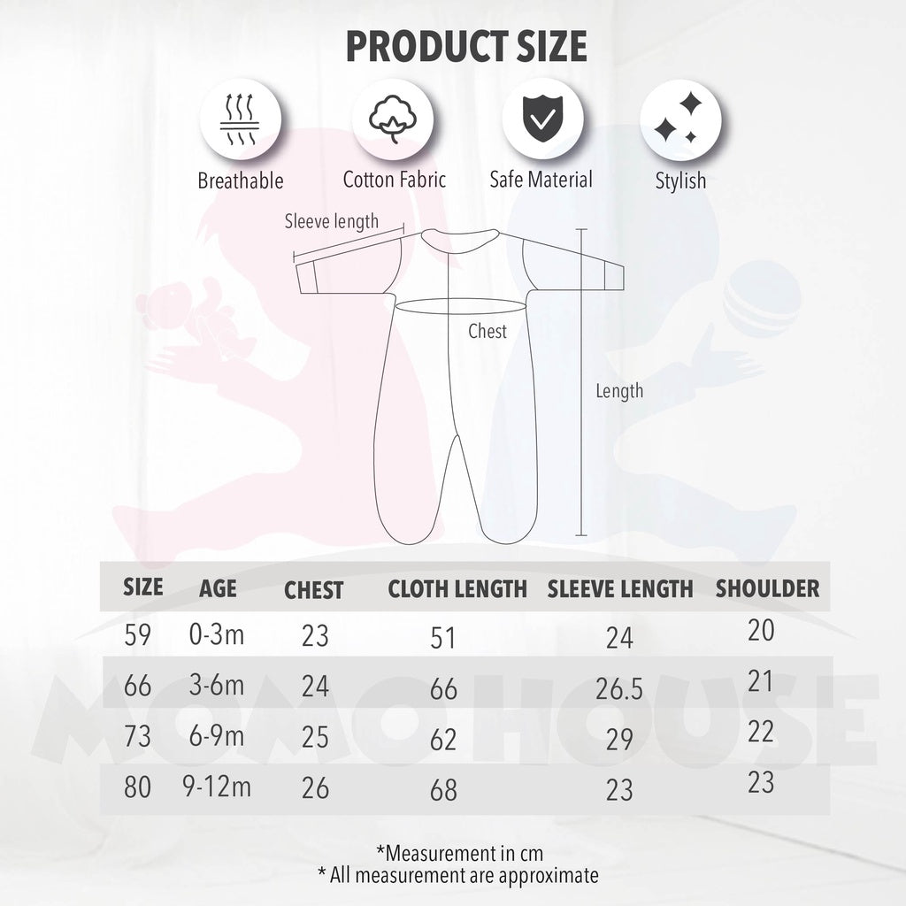 Newborn Baby Jumpsuit Boy & Girl Cute Design Long Sleeve 100% Cotton Jumpsuit Baju Kanak-Kanak Romper Jumpsuit ( MYB041)
