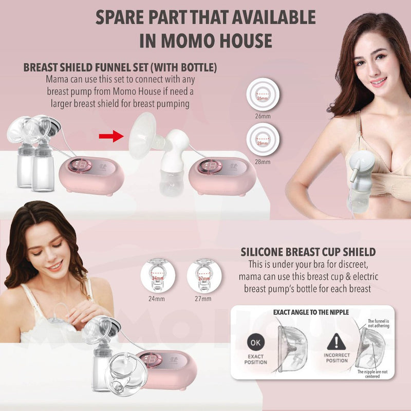 LCD Screen Electric Rechargeable Double Breast Pump BPA FREE Pam Susu Cas Semula Electrik Breastpump