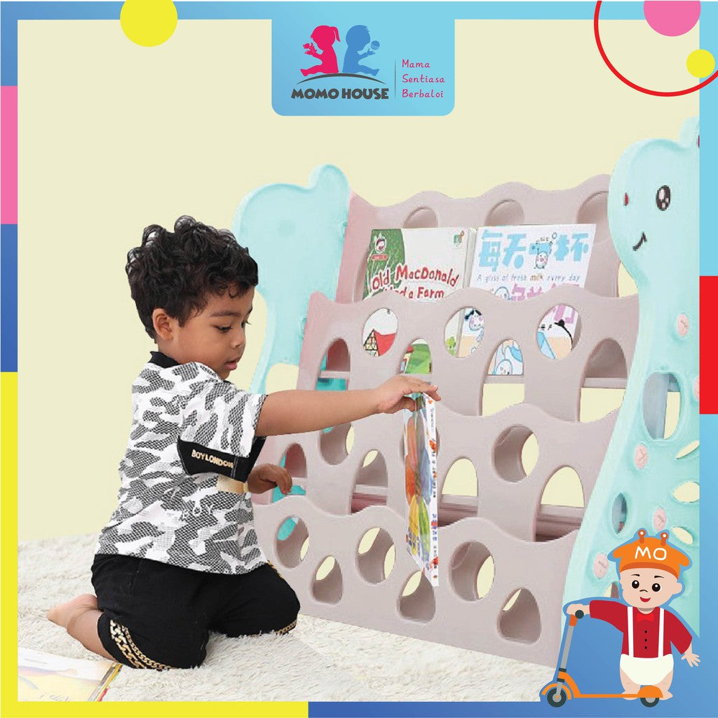 Kids Book Shelf Cute Baby Deer Children's Study Room Furniture 3 Layers Rack Bookshelf Holder Rak Buku