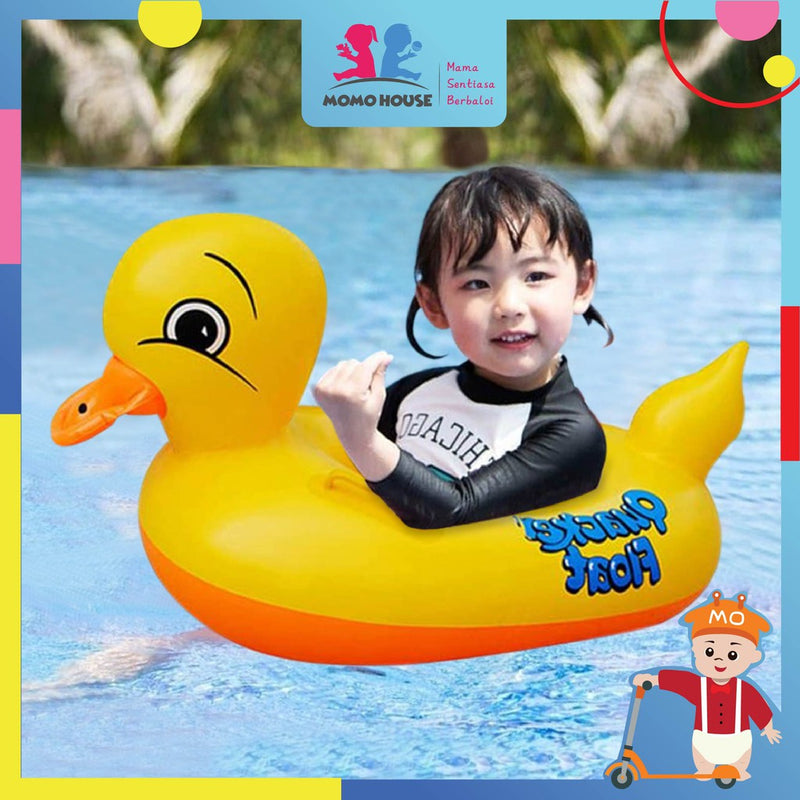 Baby Kids Inflatable Swimming Ring Toddler Float Boat Ring With Seat Pelampung Bayi - Duck Design