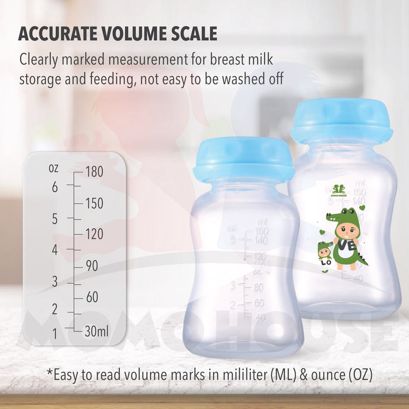 Momo House 4oz/ 6oz Breastmilk Storage Bottle Slim Neck Bottle Breast Milk Breastfeeding Bottle