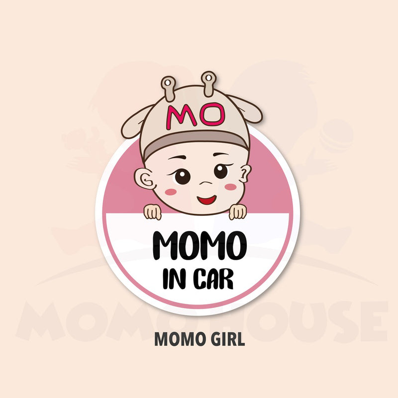 MOMO HOUSE Car Window MOMO In Car Warning Sticker Sticker Cermin Kereta