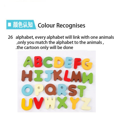 Early Learning Wooden Alphabet Letter Cards - Montessori Toys