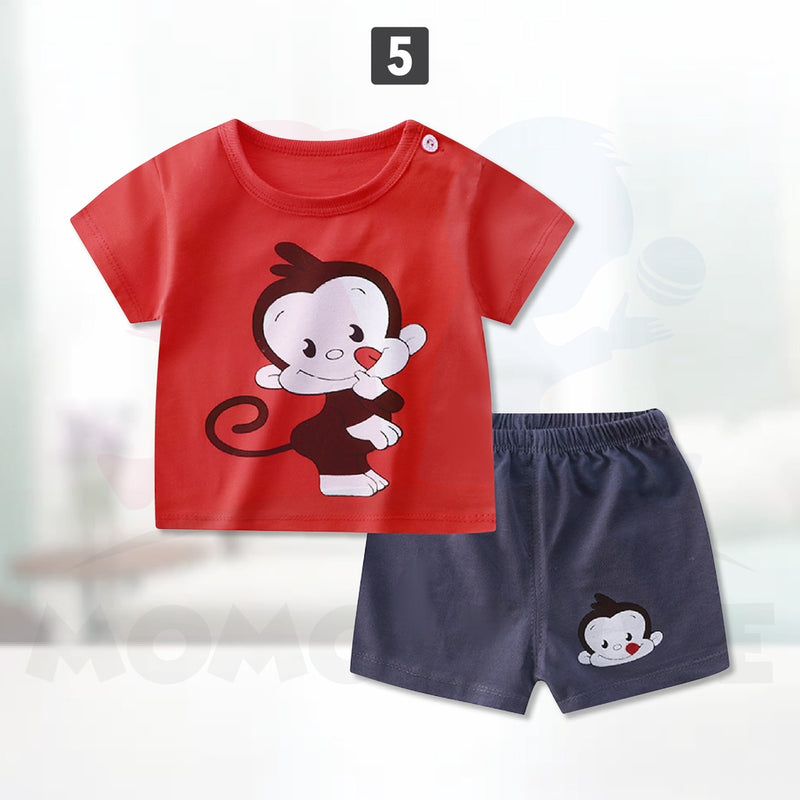 T-Shirt Newborn Baby Girls Boy Short Sleeve Cute Bayi Baju Murah Comel Kids Baju Set Budak Seluar Newborn (MYB038)